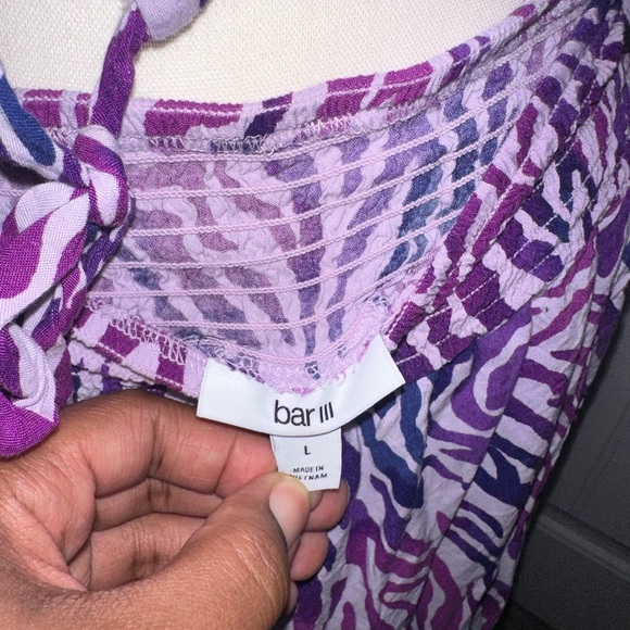 Bar III Women  Purple Zebra Animal Print Crop Top with matching wide leg pants - Picture 8 of 10